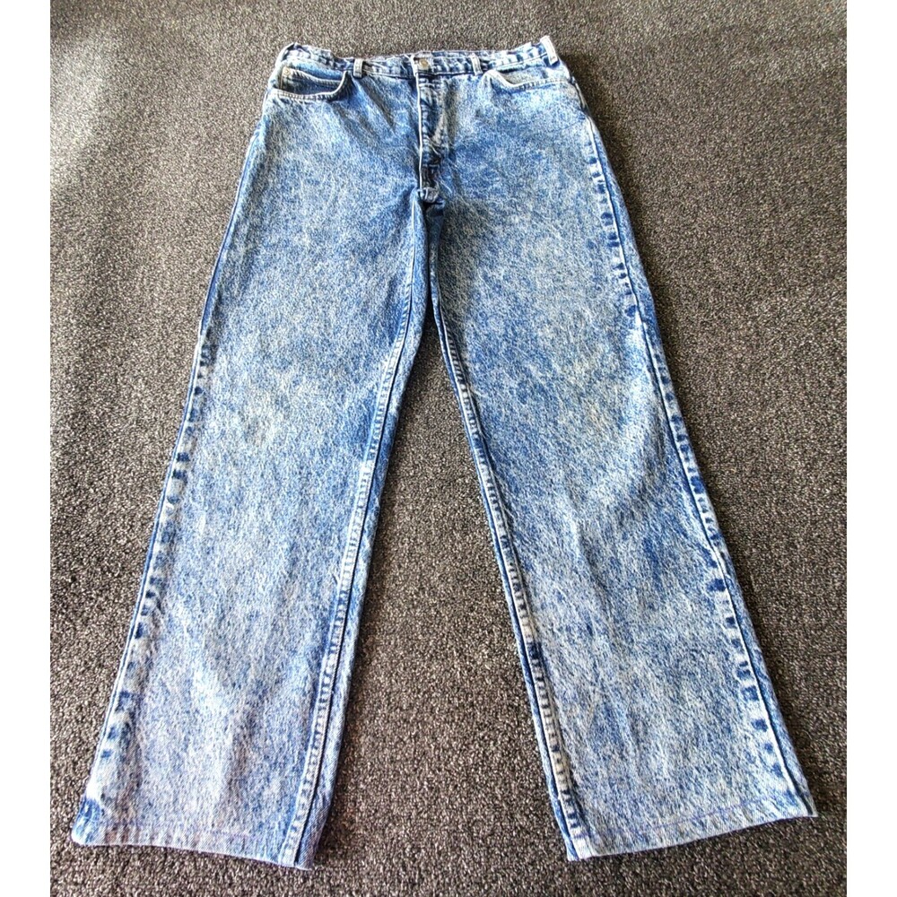 Vintage Cowden Acid Stone Wash Jeans Mens 34x29 Blue Denim Straight Leg USA 80's